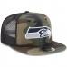 Men's Seattle Seahawks New Era Woodland Camo/Black Trucker 9FIFTY Snapback Adjustable Hat 2839582
